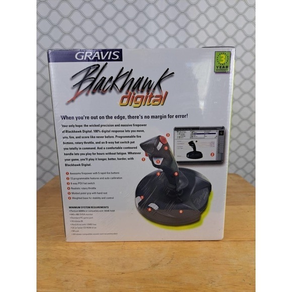 Gravis Blackhawk digital PC windows 95 & 98 new in box gaming joystick - Picture 3 of 5